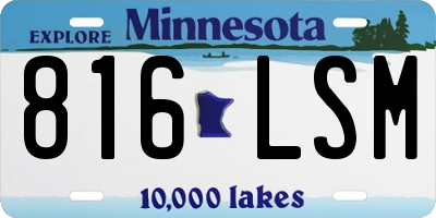 MN license plate 816LSM