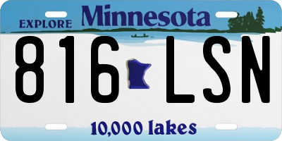 MN license plate 816LSN