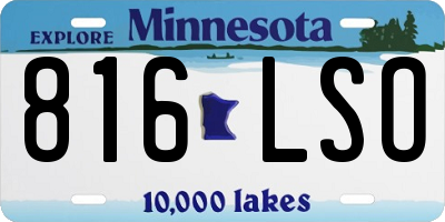 MN license plate 816LSO