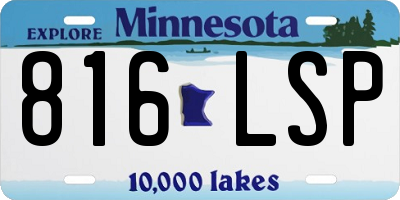 MN license plate 816LSP