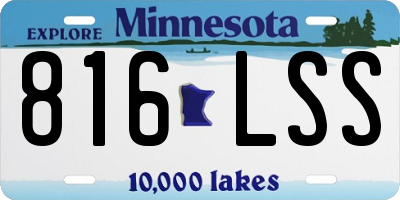 MN license plate 816LSS