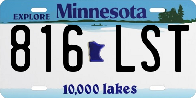 MN license plate 816LST