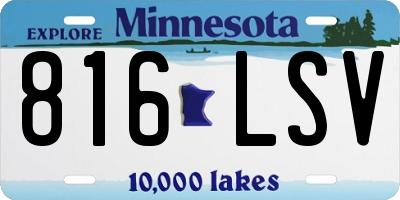 MN license plate 816LSV