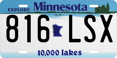 MN license plate 816LSX
