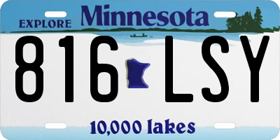 MN license plate 816LSY