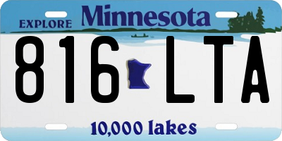 MN license plate 816LTA