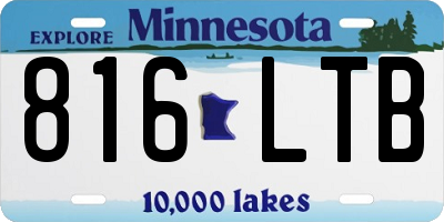 MN license plate 816LTB