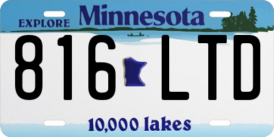 MN license plate 816LTD