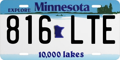 MN license plate 816LTE