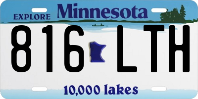 MN license plate 816LTH