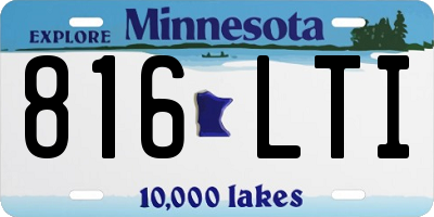 MN license plate 816LTI