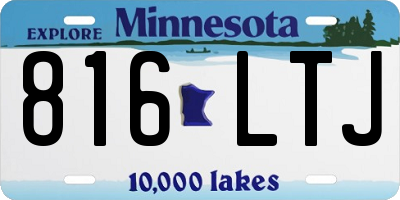 MN license plate 816LTJ
