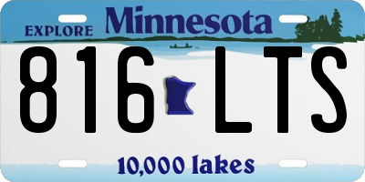 MN license plate 816LTS