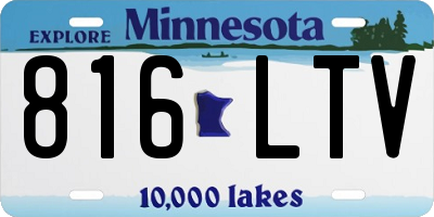 MN license plate 816LTV