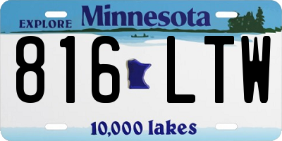 MN license plate 816LTW