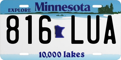 MN license plate 816LUA