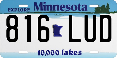 MN license plate 816LUD