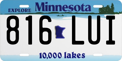 MN license plate 816LUI