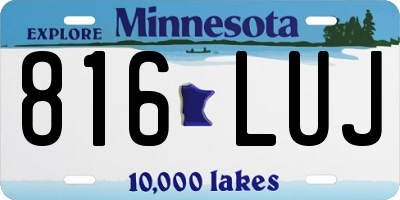 MN license plate 816LUJ