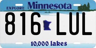 MN license plate 816LUL