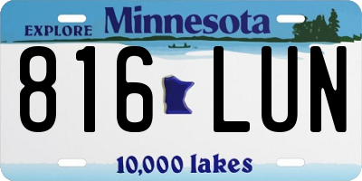 MN license plate 816LUN