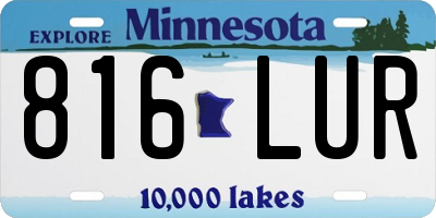 MN license plate 816LUR