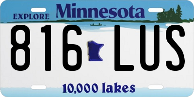 MN license plate 816LUS