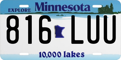 MN license plate 816LUU