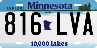 MN license plate 816LVA