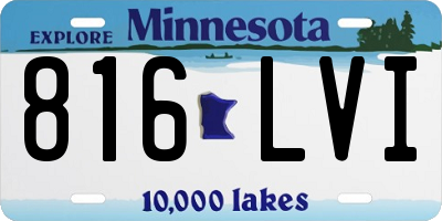 MN license plate 816LVI