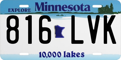 MN license plate 816LVK