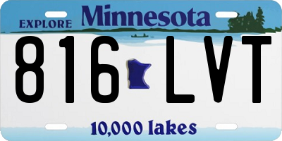 MN license plate 816LVT