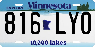 MN license plate 816LYO
