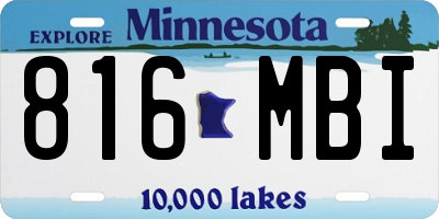 MN license plate 816MBI