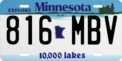 MN license plate 816MBV