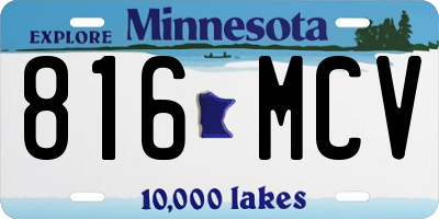 MN license plate 816MCV