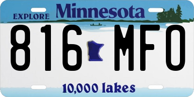 MN license plate 816MFO
