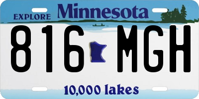 MN license plate 816MGH