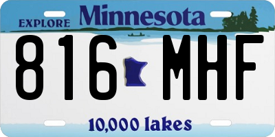 MN license plate 816MHF