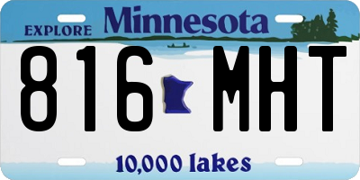 MN license plate 816MHT