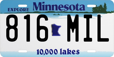 MN license plate 816MIL