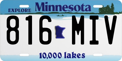 MN license plate 816MIV