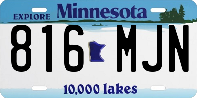 MN license plate 816MJN