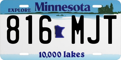 MN license plate 816MJT