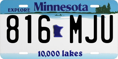 MN license plate 816MJU