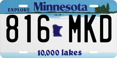 MN license plate 816MKD