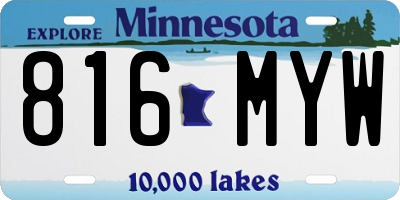 MN license plate 816MYW