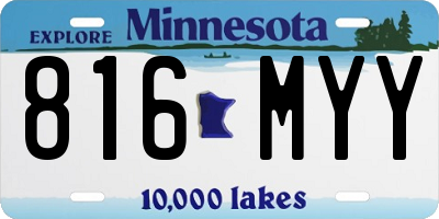 MN license plate 816MYY