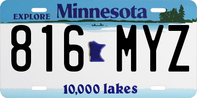 MN license plate 816MYZ