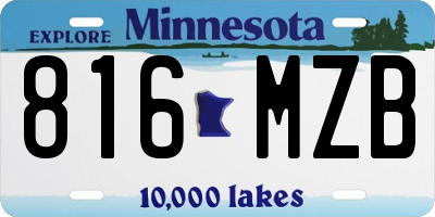 MN license plate 816MZB